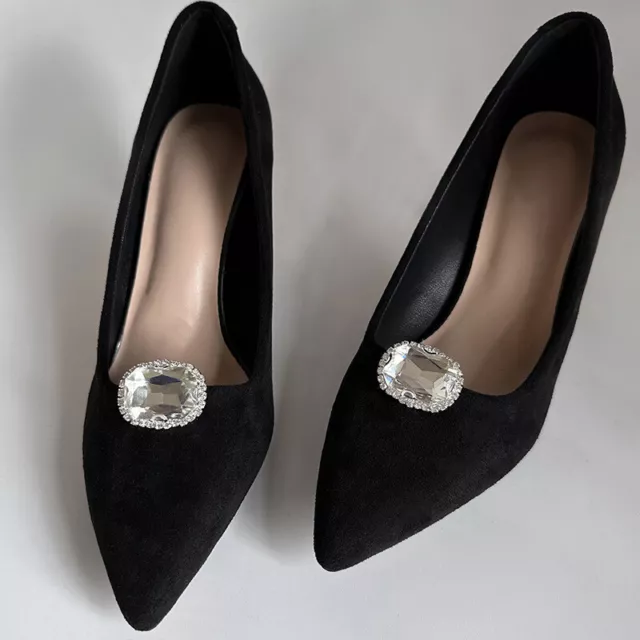 LUXURY SQUARE RHINESTONE Crystal High Heel Buckle Elegant Shoes Clips ...