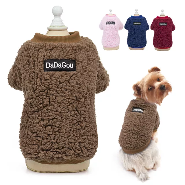 Dog Coat Jumper Sweater Fleece Pet Cat Puppy Vest Shirt Jacket Apparel S-2XL