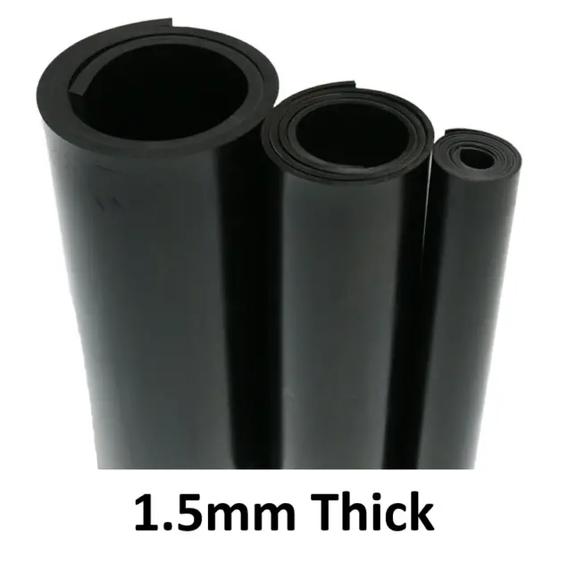 1.5mm Neoprene Rubber Sheet – Solid Black Smooth - Various Sizes - VAT Included