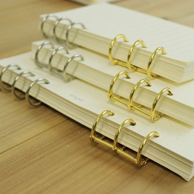 Metal Notebook Loose Leaf Binder Binders Rings Snap Albums Split Hinged Keyri#w#