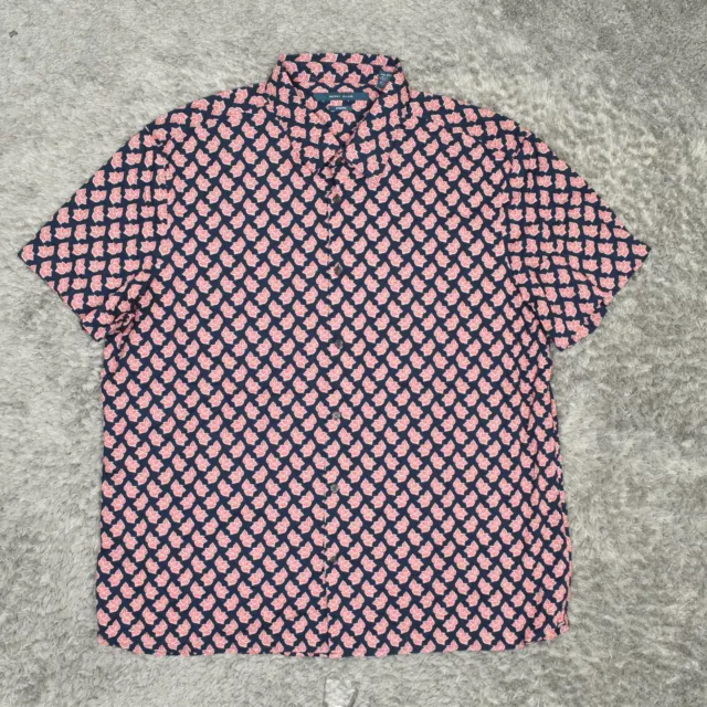 Perry Ellis Men's Adult Sz 2XL Button Shirt Short Sleeve Geometric Multicolor St