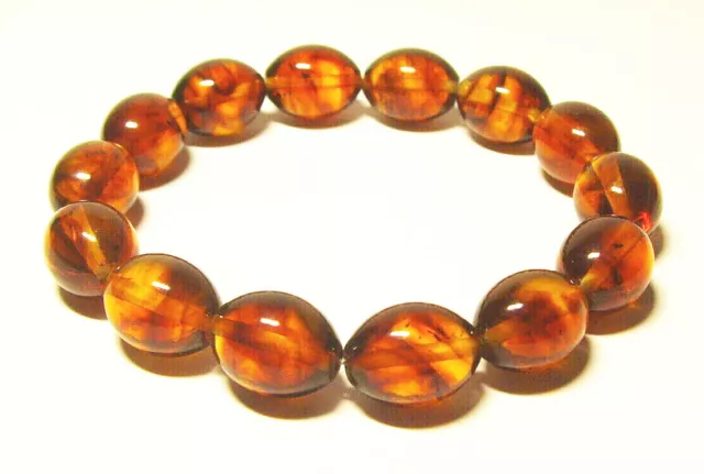 Amber bracelet Natural Baltic Amber beads Jewelry for men for women pressed