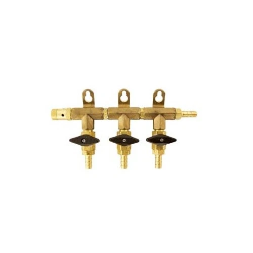 3 Way 5/16" Barb CO2 Gas Distribution Manifold w/ Check Valve Beer Keg Splitter
