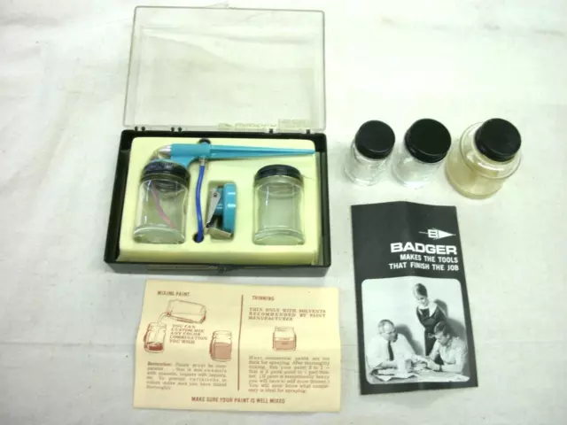 Vintage Blue Silver Badger Airbrush Parts and Accessories