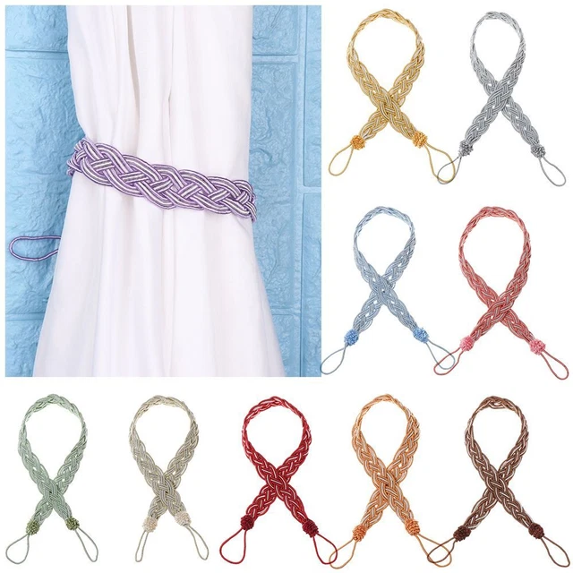 Modern Hold Satin Voile Strap Curtain Holder Rope Braided Tiebacks Tie Backs
