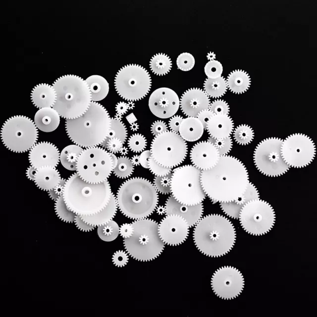 5X(Different Styles White Plastic Gear Set 58 Pcs for RC Toys I3G3)h