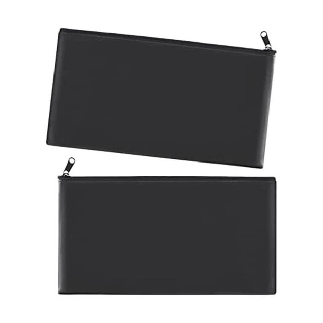 Set 2 Porta Contanti In Pelle PU Con Divisori E Adesivi - Blù E Marrone - Organizer Per Banconote E Ricevute