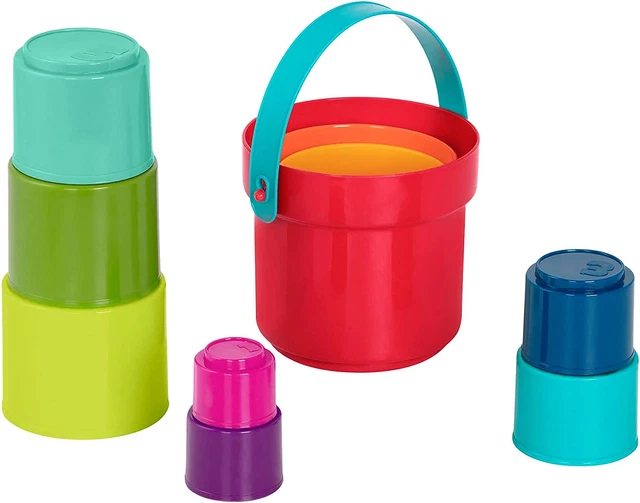 Battat Stacking Cups, Plastic Nesting Toys for Water and Sand - Early Educationa
