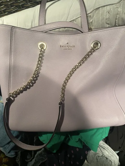 Kate Spade Large Infinite Triple Compartment Tote Bag  LILAC Leather NWT