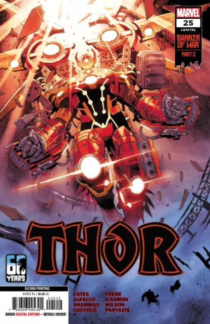 Thor #25 2Nd Printing Coccolo Variant Marvel 2022 Eb07