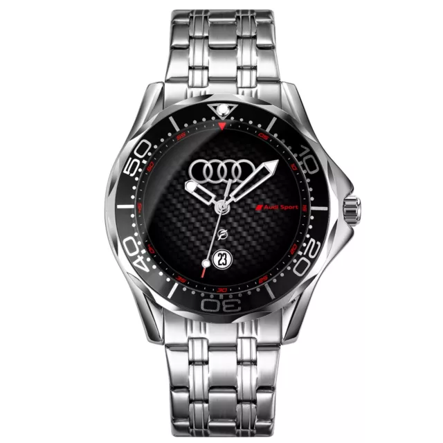 Orologio da Polso Uomo in Acciaio per appassionati di Audi Sport Carbon Look RS