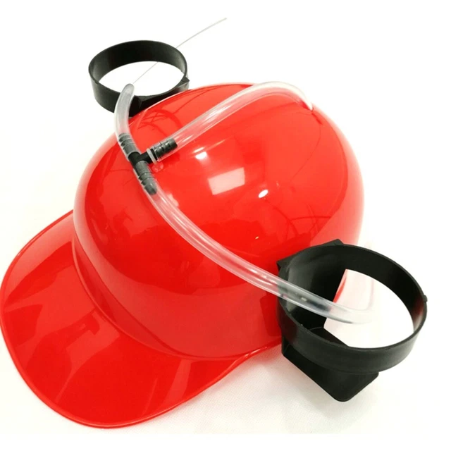 RED NOVELTY DRINKING Helmet Beer Hat Stag Do Soda Holder Hen Party