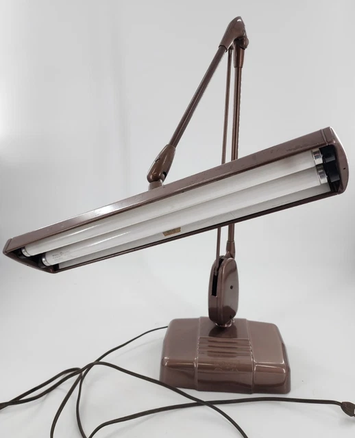 LARGE HEAVY VTG Dazor P-2324 Industrial Floating Fixture Drafting Desk Lamp MCM