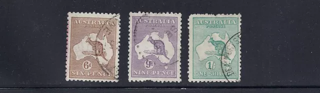 AUSTRALIA 1915-28 Roos (SG 38-40 some short perfs) F USED