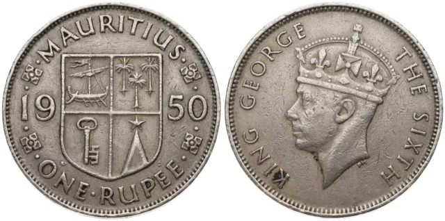 Mauritius - 1 One Rupee 1950-2020 KM# 29, 35, 55, 55a - verschiedene Jahrgänge