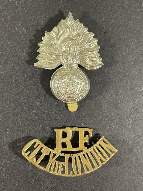 WW1 BRITISH ARMY, Royal Fusiliers Territorials Cap Badge & Shoulder ...
