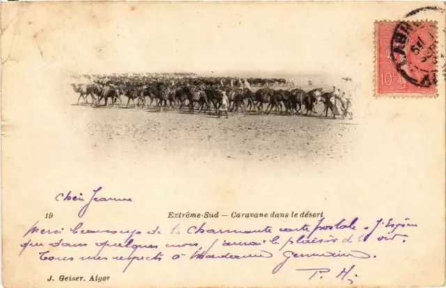 CPA AK Geiser 19 Extreme - Sud Caravane dans le Désert ALGERIA (757091)