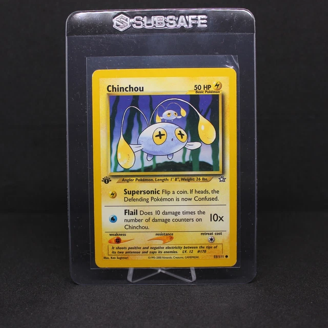 🌟 1st Edition Chinchou | Neo Genesis 55/111 | Moderately Played VG | WOTC 🌟