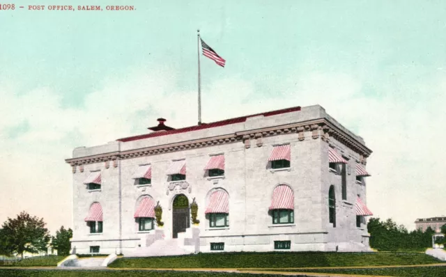 Vintage Postcard Post Office Building Postal Service Landmark Salem Oregon OR