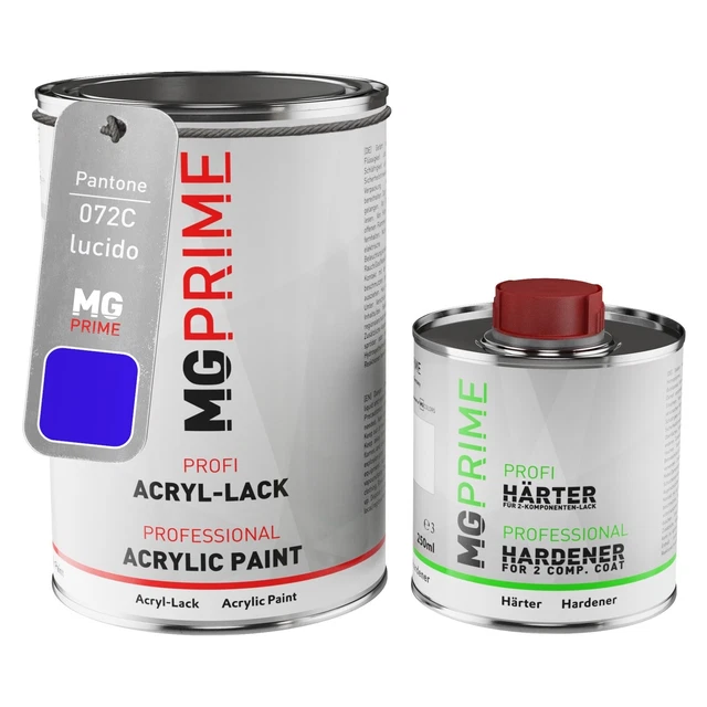 Pantone 072C Blue lucido Vernice acrilica 1,5 litri in barattolo incl. indurente