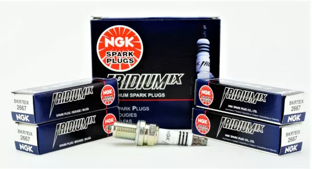 Set of 4 Genuine NGK 2667 Iridium IX Spark Plugs BKR7EIX Quick Ignition NEW