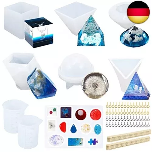 7 Stück Epoxidharz Formen Set,Resin Gießharz Silikonform Silikonformen E