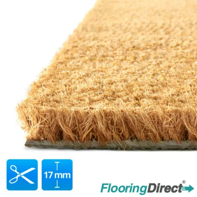 Coir mat - Coconut door matting large heavy duty 17mm - 1m&2m wide -  Any size.