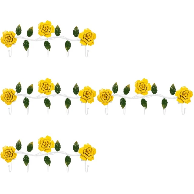 4 un. llaves montadas en pared ganchos estante con forma de flor ganchos colgantes hogar baño