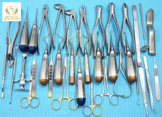 German 74 Pc Oral Dental Surgery Extracting Elevators Forceps Instrument Kit Set