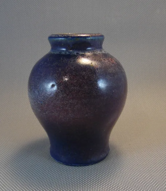 Ancien petit vase terre vernissée style Vallauris signé vintage french pottery