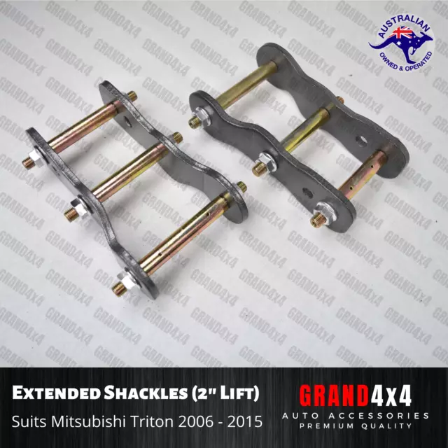 2" Rear Extended Greasable Shackles For Mitsubishi Triton L200 MN ML 2006 - 2015