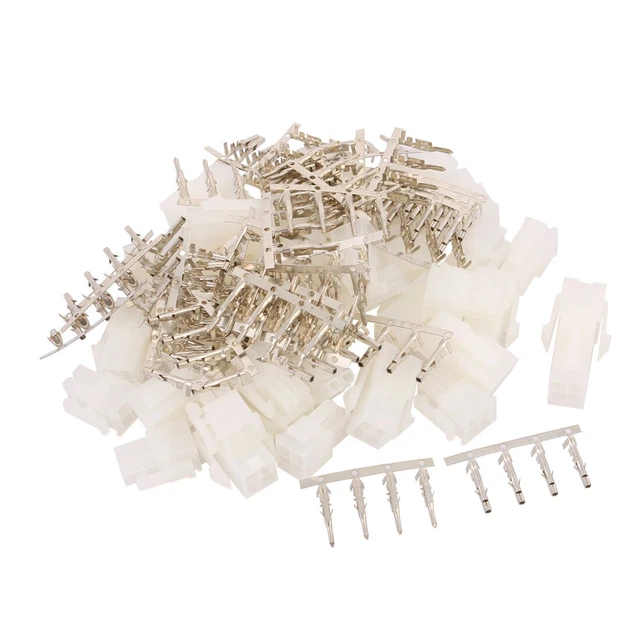 20 PAIR PLASTIC Dual 4 Pin Male + Female 4.2mm Pitch + 4 Pin Terminal ...