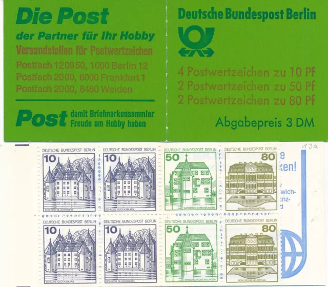 Briefmarken BERLIN - Markenheftchen 13 A - Burgen und Schlösser - 1980