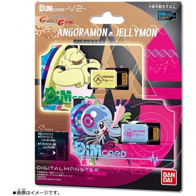 DIGIMON GHOST GAME Vital Bracelet Dim Card V2 Angoramon & Jellymon EUR