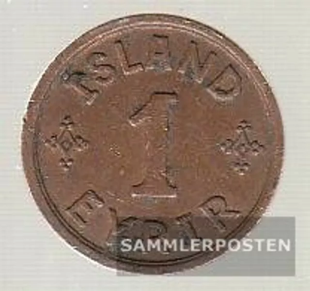 Island KM-Nr. : 5 1931 vorzüglich Bronze 1931 1 Eyrir Gekröntes Monogramm