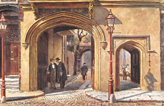 Cpa Illustrateur / Signature / Charles Flower / Entrance To The Charterhouse