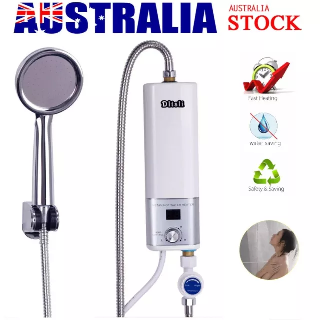 3500W Instant Electric Tankless Hot Water Heater Under Sink Shower System White