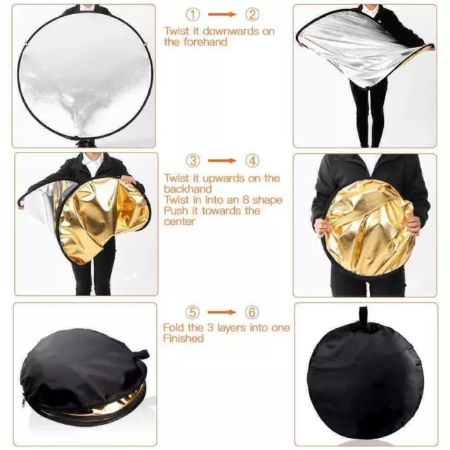 5-in-1 Photography Photo Light Collapsible Disc Reflector Photography Acces D3S0 3