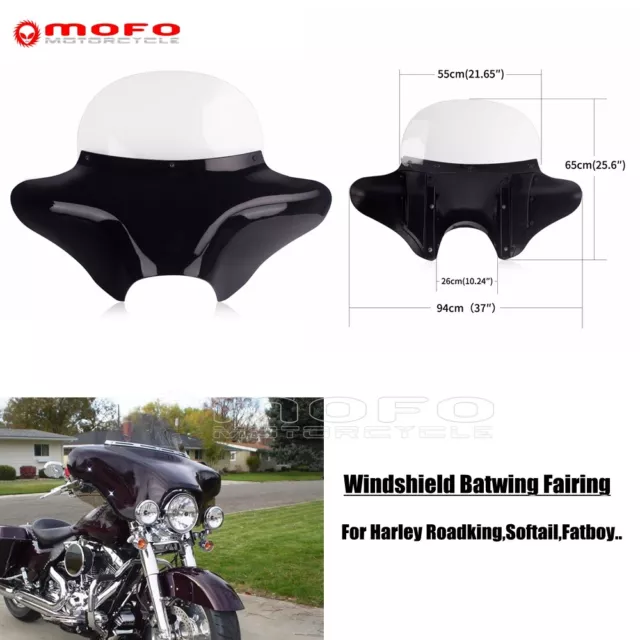 Batwing Fairing w/Clear Windshield For Harley Davidson Softail Slim FLS Fatboy