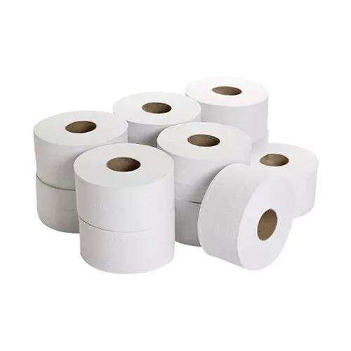 2 Ply white 200mtr Mini Jumbo Toilet roll x 12  3'' Core