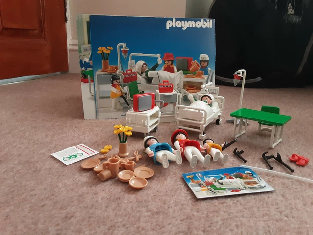 PLAYMOBIL 3495, BÉQUILLE noire enfant, chambre d'hôpital, vintage EUR 1