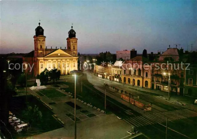 72625776 Debrecen_Debrezin Kossuth Lajos Platz Kirche Nachtaufnahme Debrecen Deb