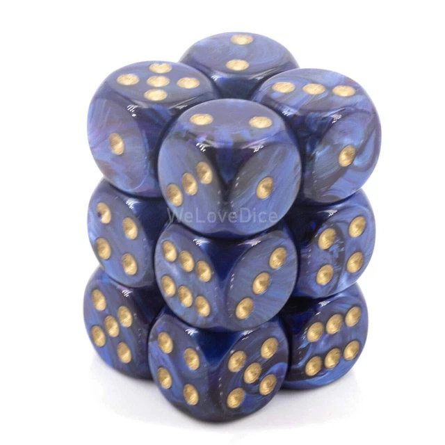Chessex DND Dice Set D&D Dice-16mm Scarab Royal Blue and Gold Plasti (US IMPORT)