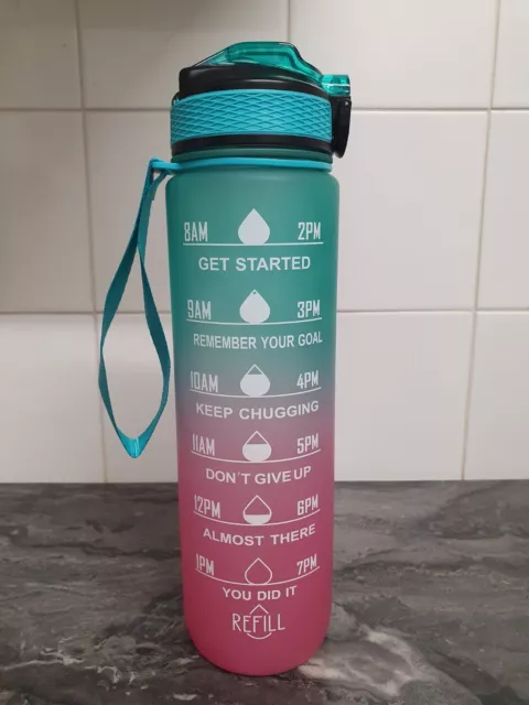 Wasserflasche Sport Fitnessstudio Reise Trinken Auslaufsichere Flasche mit Stroh BPA-frei 1 l
