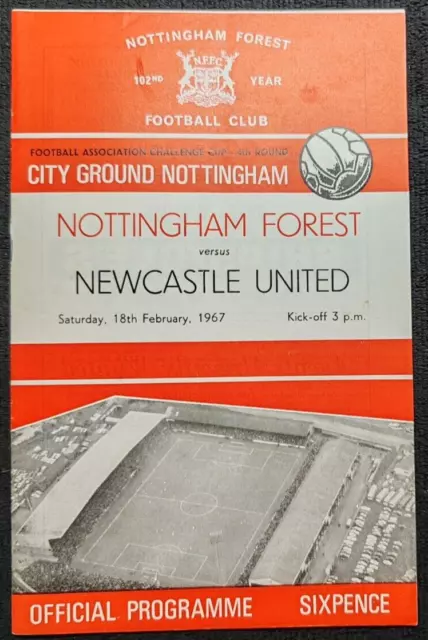 Nottingham Forest v Newcastle United. football programme. 1967. Lot#p076