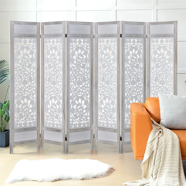 WOOD CARVED ROOM Divider Partition Wall Privacy Screen for Home, Office