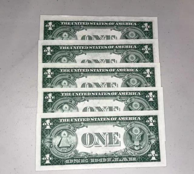 Consecutive 1935 One Dollar Blue Seal Note Silver Certificate Bill $1 Sequential 3