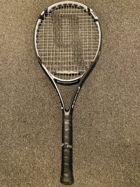 Prince exo3 Warrior 100 Tennis Racquet 100 sq in Black/White Strings #3 4-3/8 2