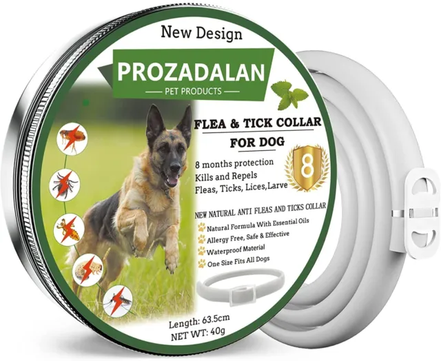 1 PZ Prozadaland Collare Antipulci Cani Regolabile Antiparassitario Durata 8 Mes