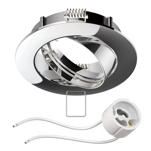 6 Cadres D'Encastrement Au Plafond Circulaire Aluminium Blanc Orientable LED/Halogène/MR16 50mm - Douille GU5.3